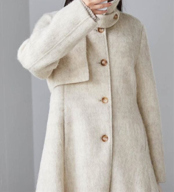 RANAN（ラナン）の「2WAYフレアーステンカラーシャギーコート（ロングコート）」｜詳細画像