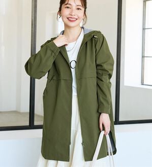 BELLUNA（ベルーナ）の「はっ水ボンディング素材ロング丈パーカー（ハーフコート）」｜詳細画像