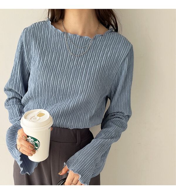 GeeRA（ジーラ）の「前後２ｗａｙフレアスリーブカットソー（カットソー）」｜詳細画像