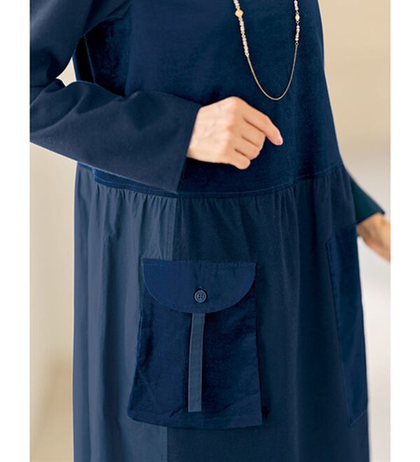 BELLUNA（ベルーナ）の「綿素材・異素材切替ワンピース（その他ワンピース）」｜詳細画像