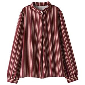 BELLUNA（ベルーナ）の「ラクに伸びる！パール使いプリントブラウス（ブラウス）」｜ボルドー／モカ