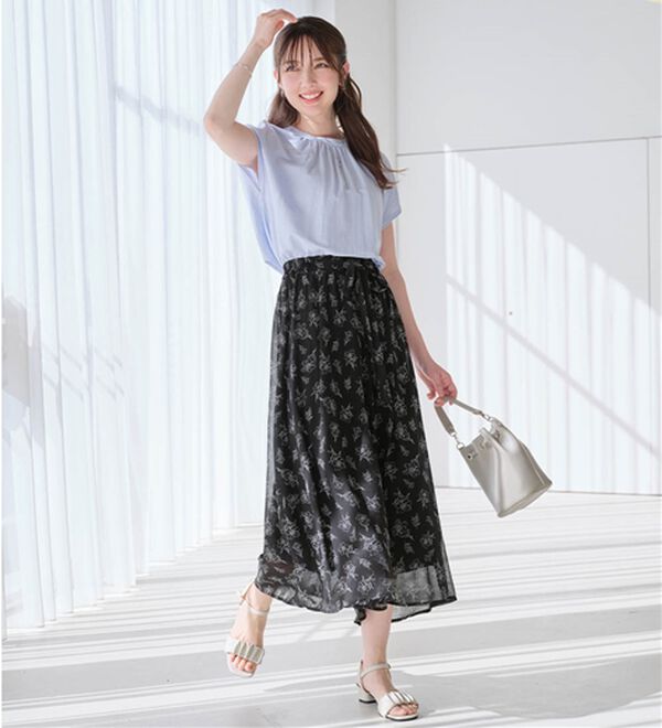 alotta（アロッタ）の「ふんわりシフォンワイドパンツ（ワイドパンツ・ガウチョ）」｜詳細画像