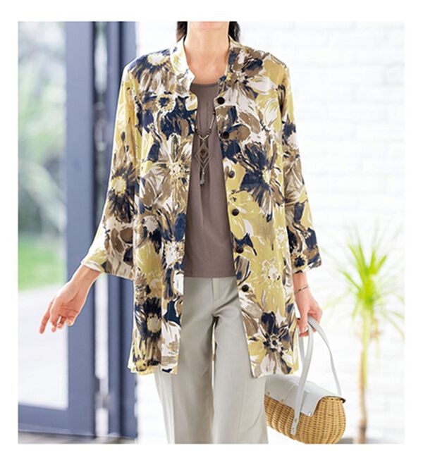 ルフラン（ルフラン）の「軽やか麻混花柄ジャケット（その他ジャケット）」｜詳細画像