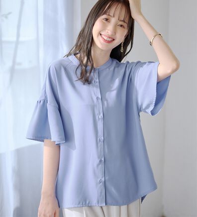 alotta（アロッタ）の「バンドカラーフレアー袖ブラウス（ブラウス）」