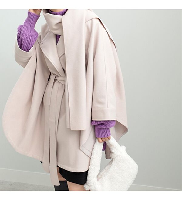 ストール付ポンチョデザインコート - ベルーナ【公式】