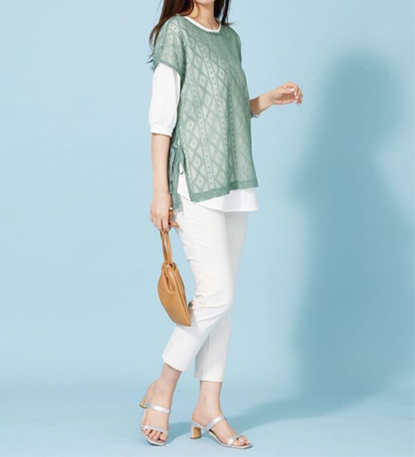 BELLUNA（ベルーナ）の「ラッセルレースサイドリボンアンサンブル（アンサンブル）」｜詳細画像