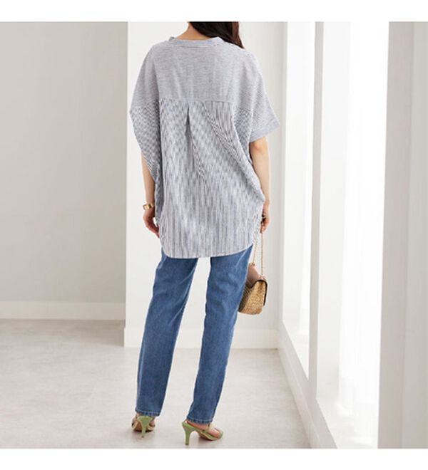 BELLUNA（ベルーナ）の「機能付リネン混スキッパーデザインシャツ（シャツ）」｜詳細画像