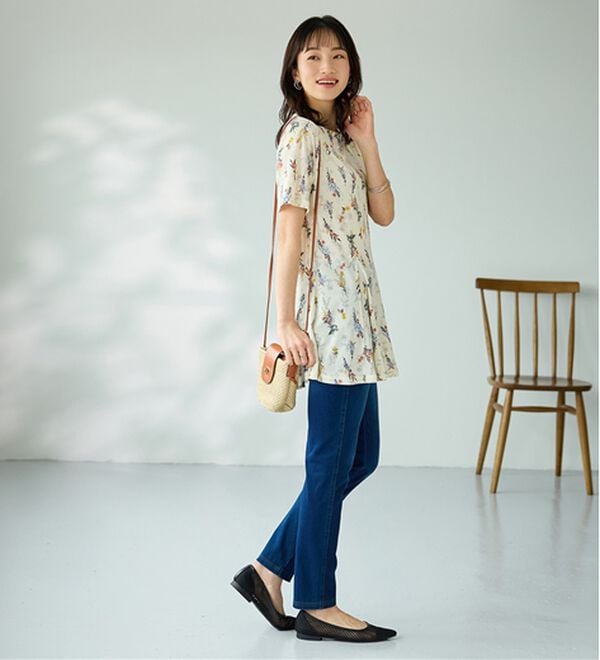 BELLUNA（ベルーナ）の「冷感フレアーシルエットプリントチュニック（チュニック）」｜詳細画像