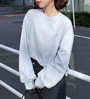 RANAN（ラナン）の「多機能ベーシックオーバーサイズ長袖Tシャツ（Tシャツ）」｜ブルー