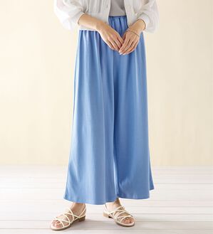 LAVIENNE（ラヴィエンヌ）の「【医師オススメ】着回し自在ワイドパンツ（パジャマ・ルームウェア）」｜サックス