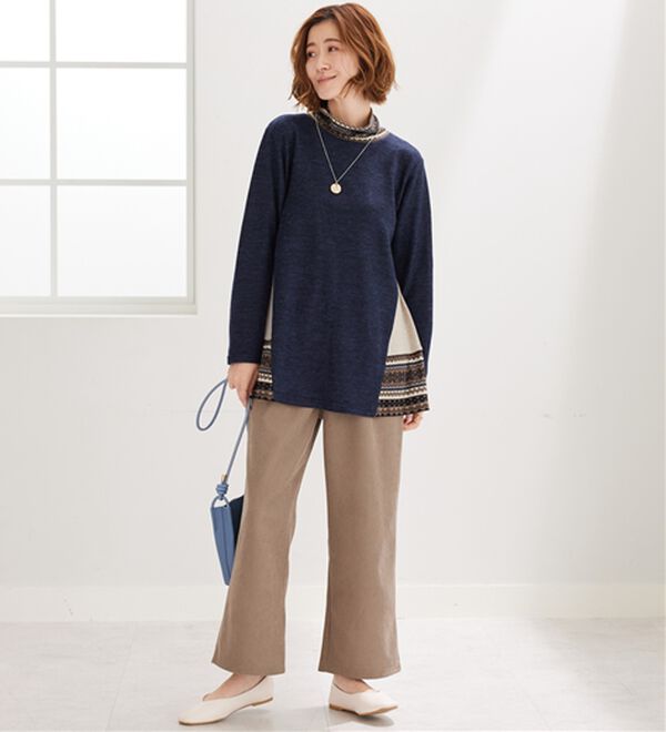 BELLUNA（ベルーナ）の「杢調サイド切替ノルディックチュニック（チュニック）」｜詳細画像