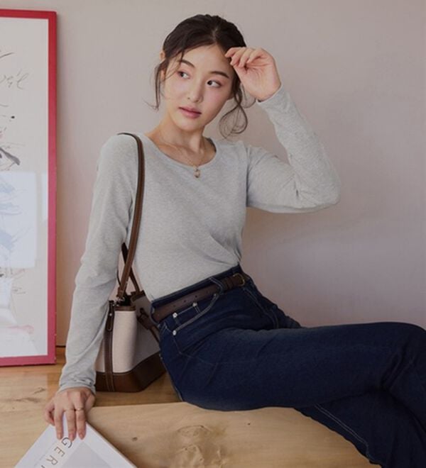 CHAN ME（チャンミ）の「ラウンドネックＴシャツ（Tシャツ）」｜詳細画像