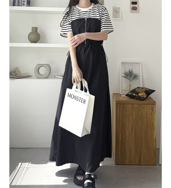 GeeRA（ジーラ）の「ハーフジップビスチェドッキングワンピース（その他ワンピース）」｜詳細画像