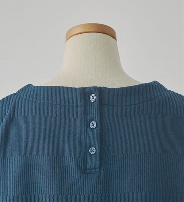 BELLUNA（ベルーナ）の「後ろボタンボーダージャカードワンピース（その他ワンピース）」｜詳細画像