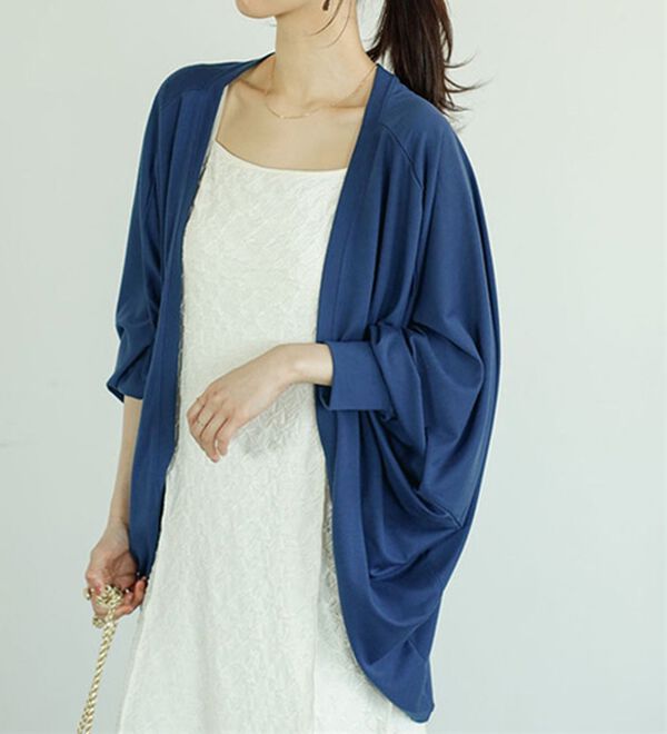 GeeRA（ジーラ）の「接触冷感！ドルマンカットソーカーディガン（ニットカーディガン）」｜詳細画像