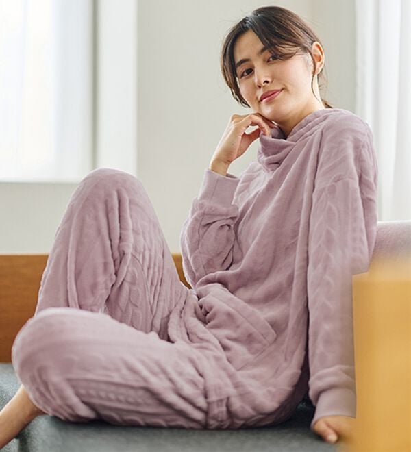 LAVIENNE（ラヴィエンヌ）の「寒がりさんのためのふわっもこケーブルフリースパジャマ（パジャマ・ルームウェア）」｜詳細画像