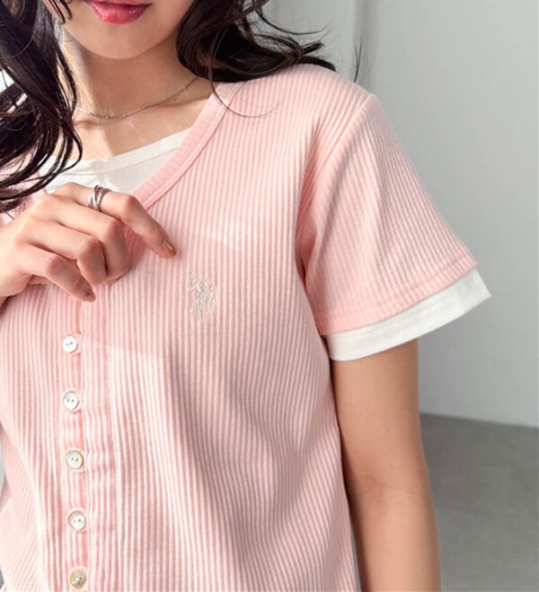 RANAN（ラナン）の「＜U.S.POLO ASSN.＞バイカラーレイヤード風カットソーTシャツ（カットソー）」｜詳細画像