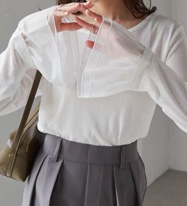 RANAN（ラナン）の「フレアーチュール袖スラブシアーＴ（カットソー）」｜詳細画像