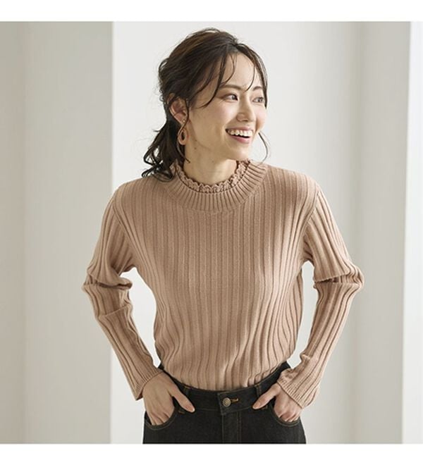 BELLUNA（ベルーナ）の「ウール入りウォッシャブルセーター（ニット・セーター）」｜詳細画像