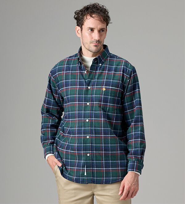 「＜ポロ・ビーシーエス＞裏ボアチェックシャツ（メンズシャツ）」｜詳細画像