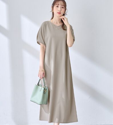 alotta（アロッタ）の「袖タックゆるワンピース（カットソーワンピース）」