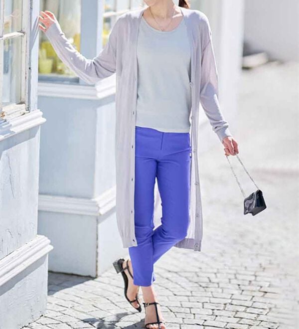 RANAN（ラナン）の「ロング丈Ｖネックニットカーデ（ニットカーディガン）」｜詳細画像