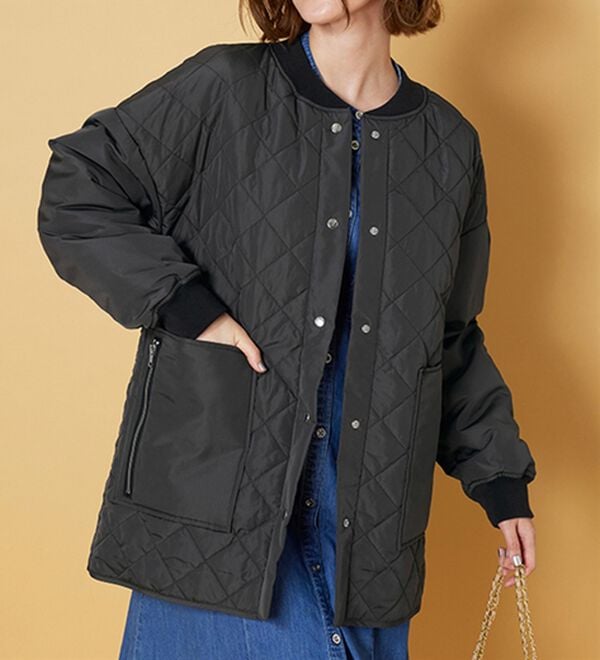 BELLUNA（ベルーナ）の「軽い着心地！ビッグポケット付キルトコート（ハーフコート）」｜詳細画像