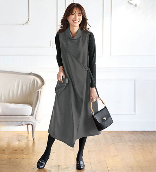 気分が上がる♪ハイネックデザインワンピース - ベルーナ【公式】 