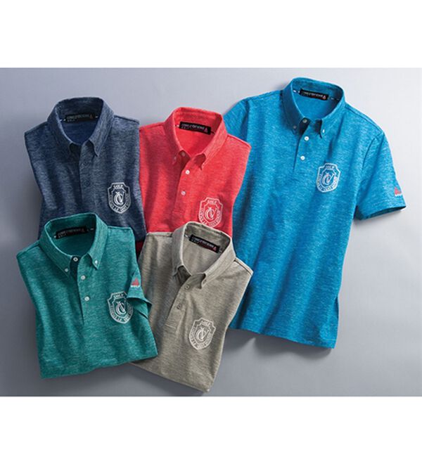 「＜コムルヴァン・オム・ゴルフ＞杢調ドライポロシャツ（メンズポロシャツ）」｜詳細画像