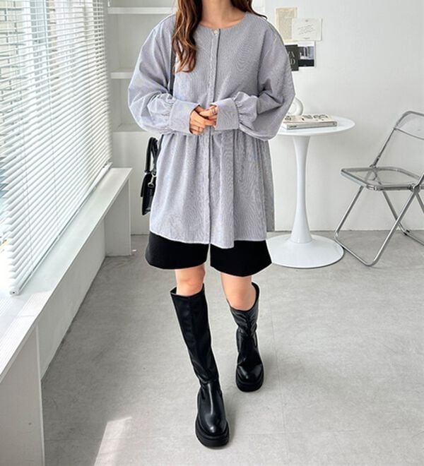 GeeRA（ジーラ）の「羽織にもなる！ペプラムシャツチュニック（チュニック）」｜詳細画像