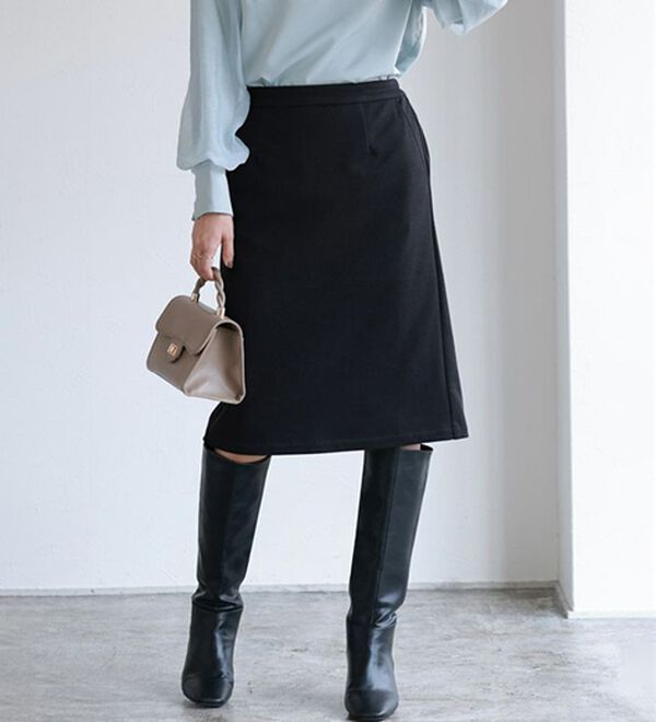 Pierrot（ピエロ）の「丈と柄が選べるカシミヤタッチＩラインスカート（ロングスカート）」｜詳細画像