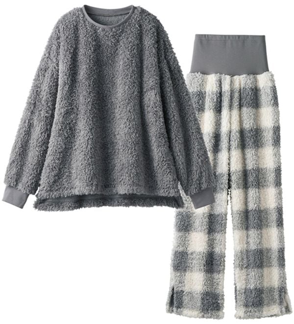 YU'NOW（ユナウ）の「モールニット風ハラマキパジャマ（パジャマ・ルームウェア）」｜詳細画像