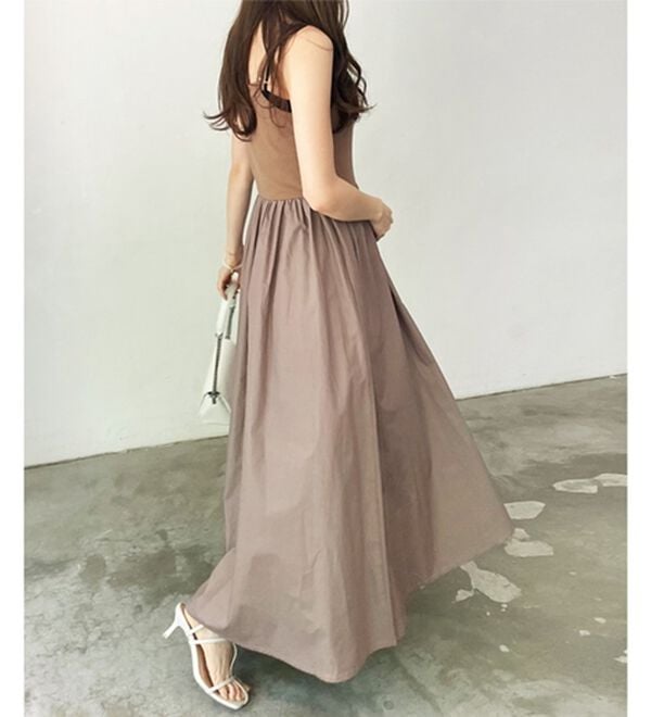 GeeRA（ジーラ）の「着回し異素材ドッキングキャミワンピース（ドッキングワンピース）」｜詳細画像