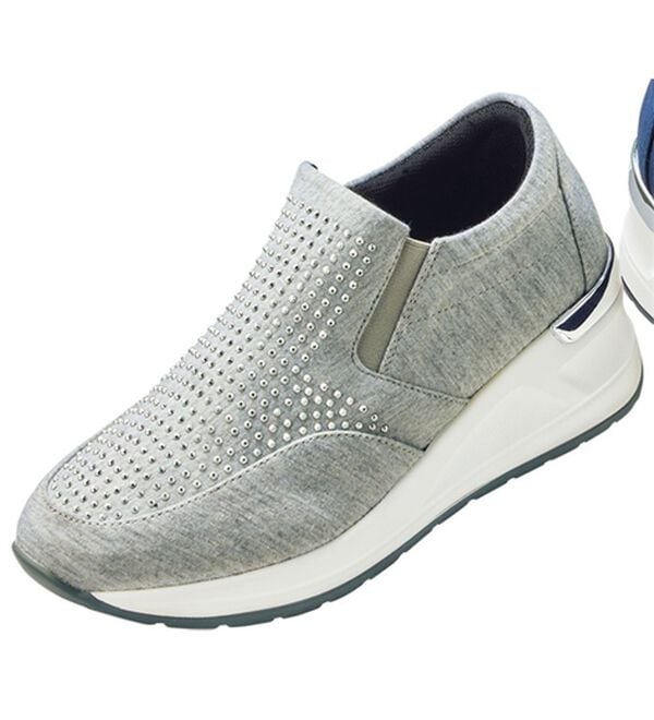 BELLUNA（ベルーナ）の「４Ｅビジュー使い厚底スニーカー（スニーカー）」｜ライトグレー