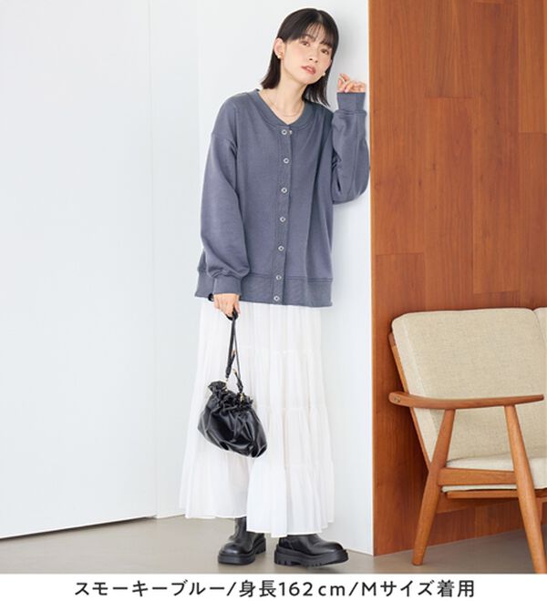 Viola e Viola（ヴィオラ エ ヴィオラ）の「毛玉になりにくい　ふんわり柔らか裏起毛カーデ（その他カーディガン）」｜詳細画像