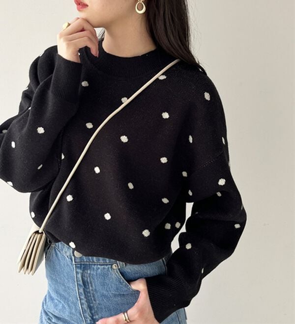 GeeRA（ジーラ）の「ドット柄ニットプルオーバー（ニット・セーター）」｜詳細画像