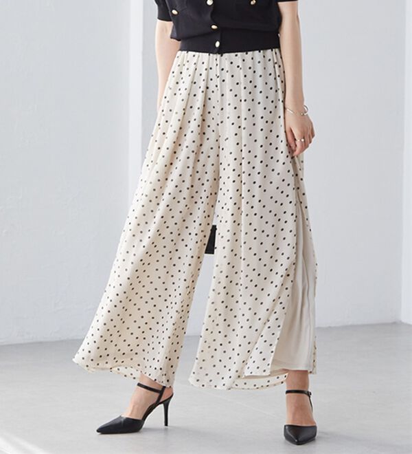 RANAN（ラナン）の「ひんやり！サイドスリットシフォンパンツ（フルレングスパンツ）」｜詳細画像