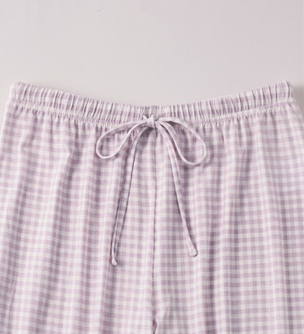 YU'NOW（ユナウ）の「【上下２点セット】レーヨンブレンドフリルシャツパジャマ（パジャマ・ルームウェア）」｜詳細画像