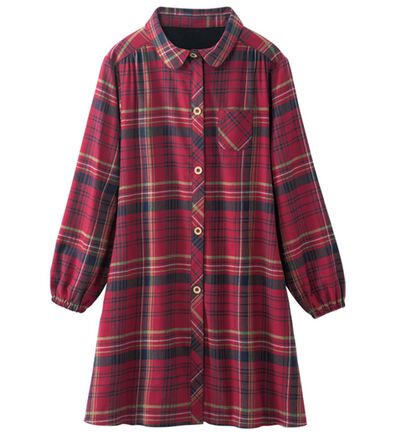 「裏フリースほっこりかっぽうチュニック（チュニック）」