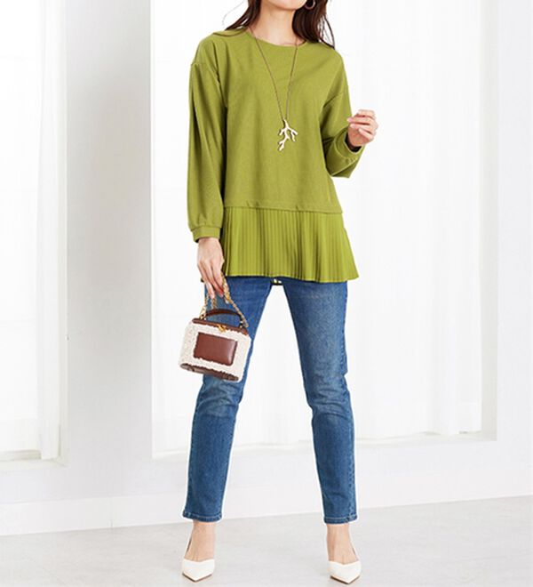 BELLUNA（ベルーナ）の「かのこ素材裾プリーツプルオーバー（カットソー）」｜詳細画像