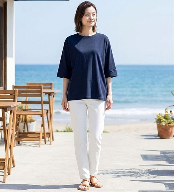 ルフラン（ルフラン）の「【５色組】＜さらりコットン＞ゆったりＴシャツ（Tシャツ）」｜詳細画像