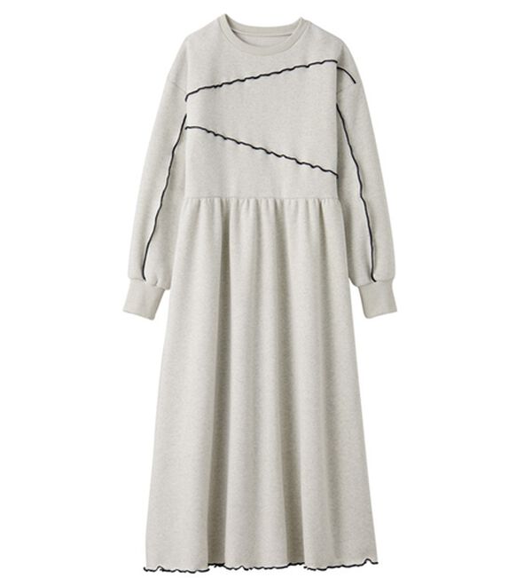 GeeRA（ジーラ）の「配色メロー裏起毛スウェットワンピース（カットソーワンピース）」｜詳細画像