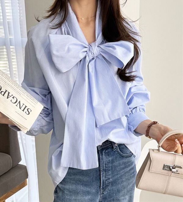 GeeRA（ジーラ）の「ボリュームボウタイブラウス（ブラウス）」｜詳細画像