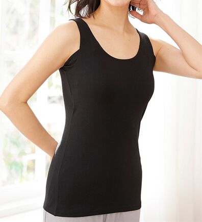 LAVIENNE（ラヴィエンヌ）の「【汗っかきさん必見！】涼感サラッと快適汗取りカップ付タンクトップインナー＜さらりラボ＞（肌着・インナーウェア）」