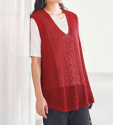 BELLUNA（ベルーナ）の「透かし編みが涼し気なニットベスト（ベスト）」
