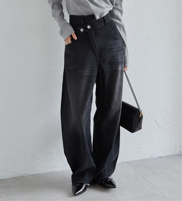 RANAN（ラナン）の「クロスウエストカーブデニム（フルレングスパンツ）」｜詳細画像