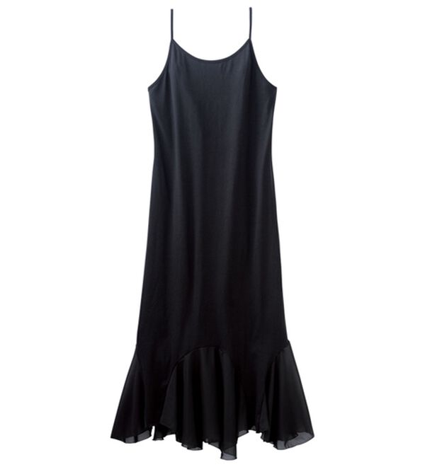 LAVIENNE（ラヴィエンヌ）の「裾魅せシフォンワンピース（肌着・インナーウェア）」｜ブラック
