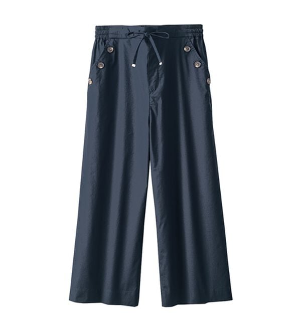 BELLUNA（ベルーナ）の「サラリ綿混ボタン使いキュロットパンツ（クロップドパンツ）」｜詳細画像