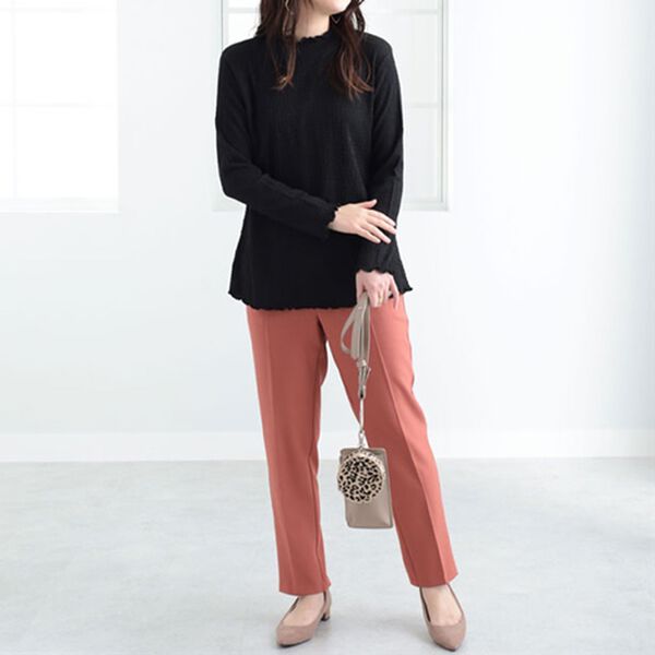 BELLUNA（ベルーナ）の「ジャカード素材ハイネックプルオーバー（カットソー）」｜詳細画像