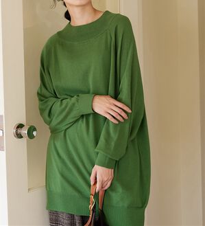 Viola e Viola（ヴィオラ エ ヴィオラ）の「【静電気防止】綿１００％ゆるチュニック（チュニック）」｜フォレストグリーン